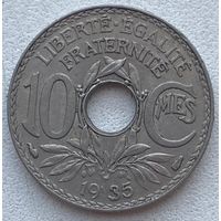 Франция 10 сантимов 1935 г.