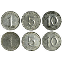 ГДР набор монет (6 шт), 1948-1952
