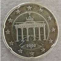 Германия 20 евроцентов 2002 г. Отметка мд: "F" - Штутгарт, KM# 211