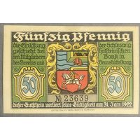 Нодгельд 50 пфеннигов 1922 год. Брунсбюттельког. Веймарская республика