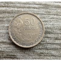 Werty71 Франция 50 Франков 1951 В Гальский петушок
