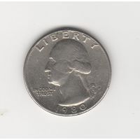 Квотер (25 центов) США 1980 D Лот 0607