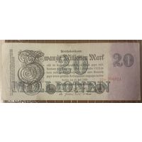 Банкнота 20 миллионов 1923 год. Веймарская республика.