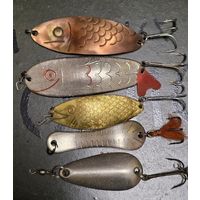 Блесны ссср колебалки 5шт разных одним лотом