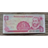 Werty71 Никарагуа 5 сентаво 1991 UNC банкнота