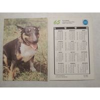 Карманный календарик. Собака.1993 год