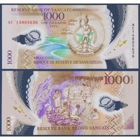 Вануату, 1000 вату 2014 г., P-13 2014(2) (AC, полимер, меланезийский вождь, фермеры), UNC