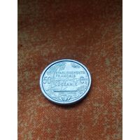 17. Распродажа! Французская Океания 50 сантимов 1949 г. Редкая! UNC!