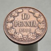 10 пенни 1911 КНЯЖЕСТВО ФИНЛЯНДИЯ в составе РИ