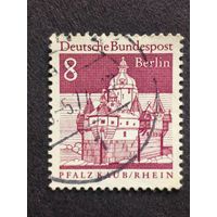 Германия 1966. Берлин. Здания Германии 12 века. Пфальцграфенштайн на реке Рейн близ Кауба