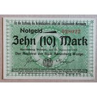 Германия/Польша 10 марок 1918 г Мариенбург ( Marienburg), 347.02, aUNC, В/З