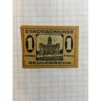 1 пфеннингов (нотгельды) г. Германия.