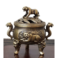 Шкатулочка Курительница Тигры Винтаж Металл/Сплав