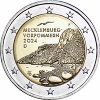 Германия 2 евро 2024 года, D, АU. Мекленбург-Передняя Померания, Кёнигсштуль. Предложите свою цену или обмен!
