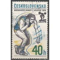 Чехословакия. ЧЕ по лёгкой атлетике. Толкание ядра. 1978г. Mi#2437.