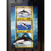 Блок  РЫБЫ МОРСКИЕ ОБИТАТЕЛИ ФАУНА   MNH