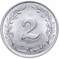 Тунис 2 миллима 1960 UNC