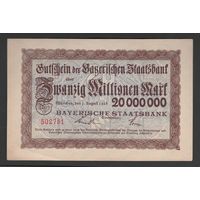 Германия Бавария 20 000 000 марок 1923 года. Состояние аUNC+!