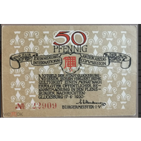 Германия 50 пфеннигов 1920 г Глюксбург (Glucksburg) редкость, VF+