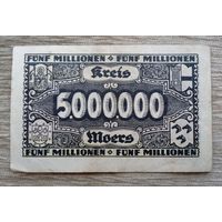 Werty71 Германия 5 миллионов 5000000 марок 1923 Мёрс Моерс 5 000 000 банкнота гроссгельд