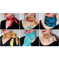 Платки шейные натуральные из полиэстера и крепдешина