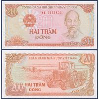 Вьетнам, 200 донгов 1987 г., P-100c (MK, Хо Ши Мин, трактор), UNC
