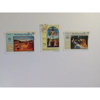 Марки   Живопись 1983 г.    Тоголезская Республика      3 шт -  2  руб