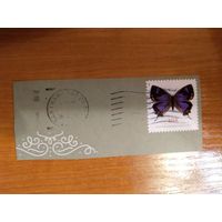 2021 США самоклейка на вырезке бабочка фауна выпускалась одиночкой (1-8)