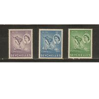 Сейшеллы-1955(Мих.170,180,188) , **/*   ,  Морская фауна, Рыбы,