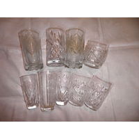Хрусталь из СССР стаканы,рюмки 9 шт.С рубля.