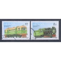 [2467] Литва 2002. Техника. Паровозы.Локомотивы. Гашеная серия.