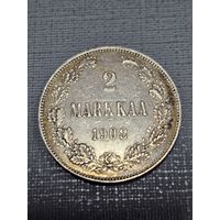 2 марки 1908 для Финляндии ( Николай Второй) UNC , тираж 124 935 шт