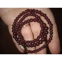 Винтажные бусы СССР натуральный гранат