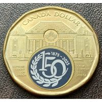 Канада 1 доллар, 2025 150 лет Верховному Суду Канады, Цветное покрытие    ( 2-8-7 )