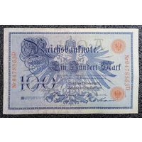 100 марок Германия 1908 г. (красная печать)
