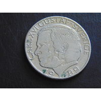 Швеция 1 крона 1989 г.