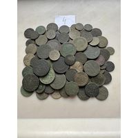 Кучка медных монет ВКЛ, Речи Посполитой и др.100 шт.