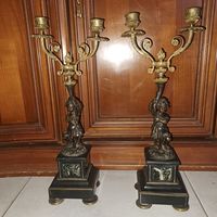 Подсвечники пара.19 век. Бронза, мрамор.