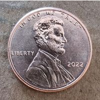 США 1 цент 2022 г., цент Линкольна, без отметка мд: Филадельфия, KM# 468