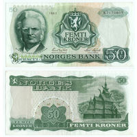 НОРВЕГИЯ 50 Крон 1983 г., P-37d (Бьёрнстьерне Бьёрнсон - норвежский писатель)