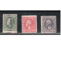 США-1918, (Скотт.525-526,530), гаш. , Стандарт, Президенты,Вашингтон,(полная серия)
