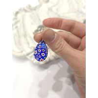 Кулон из стекла в технике милефиори, ручная работа (синий)