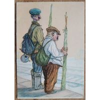 Семенов И. На рыбалку. 1956 г. Чистая.