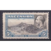 153.BrK. Великобритания. Колонии. Асенсьон. Георг V. Местные мотивы. 1934 г. 5d. Mi.#27.