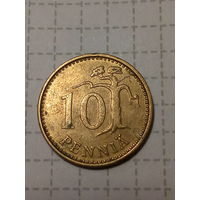 10 пенни Финляндия 1976 год