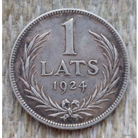 Латвия 1 лат 1924 года. Герб Латвии. Серебро. Сторгуй за свою цену, предложи обмен! S/Y30-4