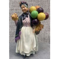 Винтажная статуэтка "Продавец воздушных шаров". Английский фарфор. Высота 23 см. Royal Doulton, Великобритания, 1980-е гг.