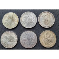 10 марок Германии 1972 х6 монет! Полный комплект! XX летние Олимпийские Игры, Мюнхен 1972! Гамбург, Штутгарт! Серебро 93 грамма 625 пробы! ВОЗМОЖЕН ОБМЕН!