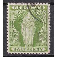 6.BrKCI. Великобритания. Колонии. Виргинские острова. Святая Урсула. 1899 г. 1/2P. Mi.#18.