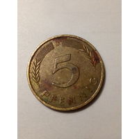 5 пфеннигов ФРГ 1975 D год